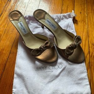 Vintage metallic jimmy choo kitten heels